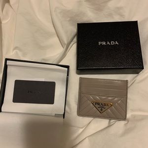 Prada Saffiano Leather Card Holder Wallet